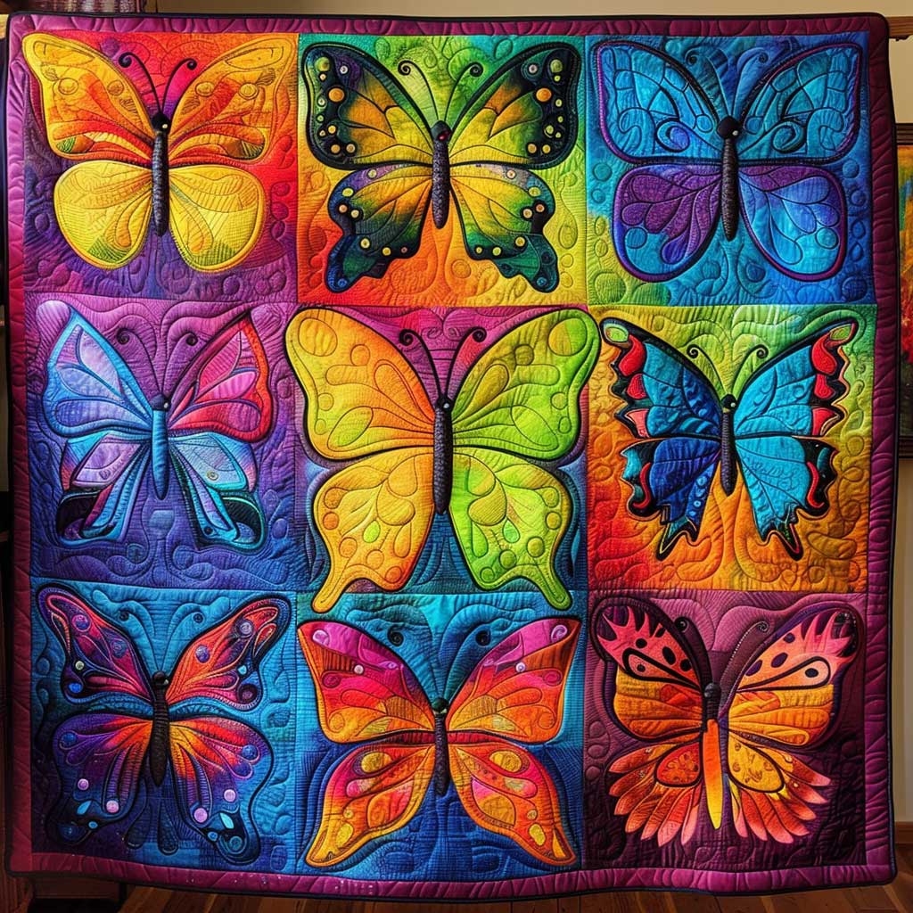 Colorful Butterflies WJ2408007CL Quilt