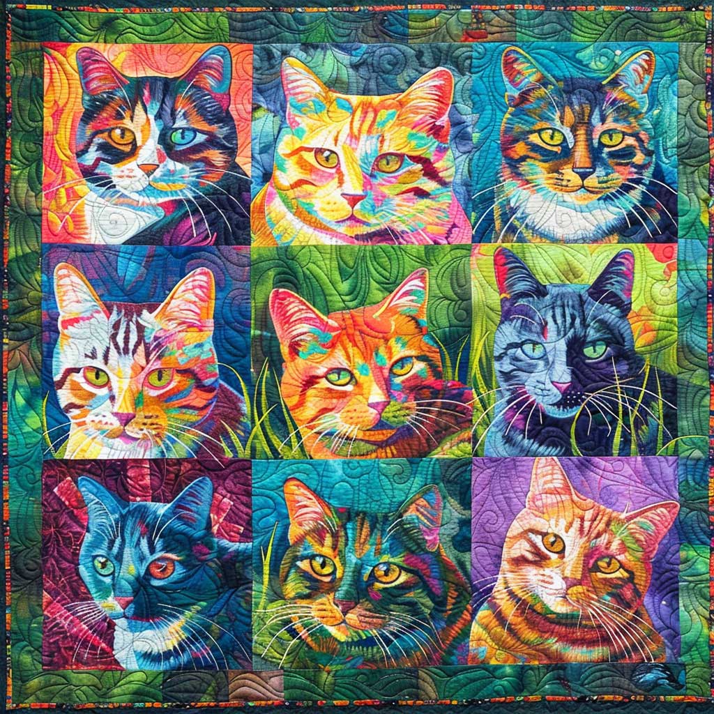 Colorful Cats WJ1609002CL Quilt