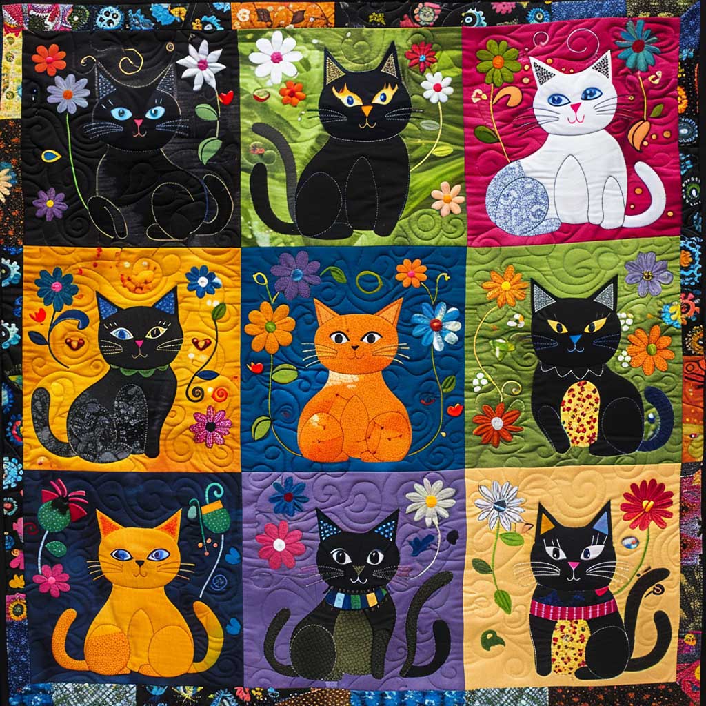 Colorful Cats WJ2108008CL Quilt