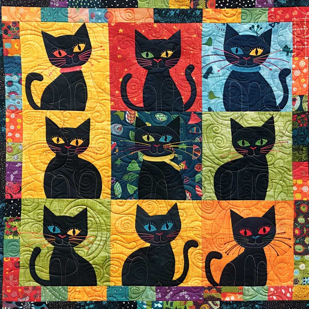 Colorful Cats WJ2108010CL Quilt