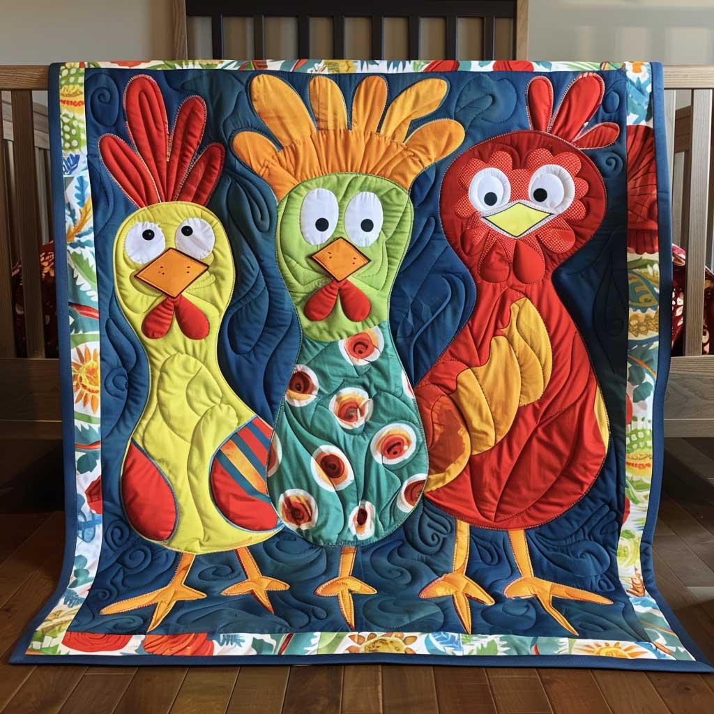 Colorful Chicken WJ1308010CL Quilt