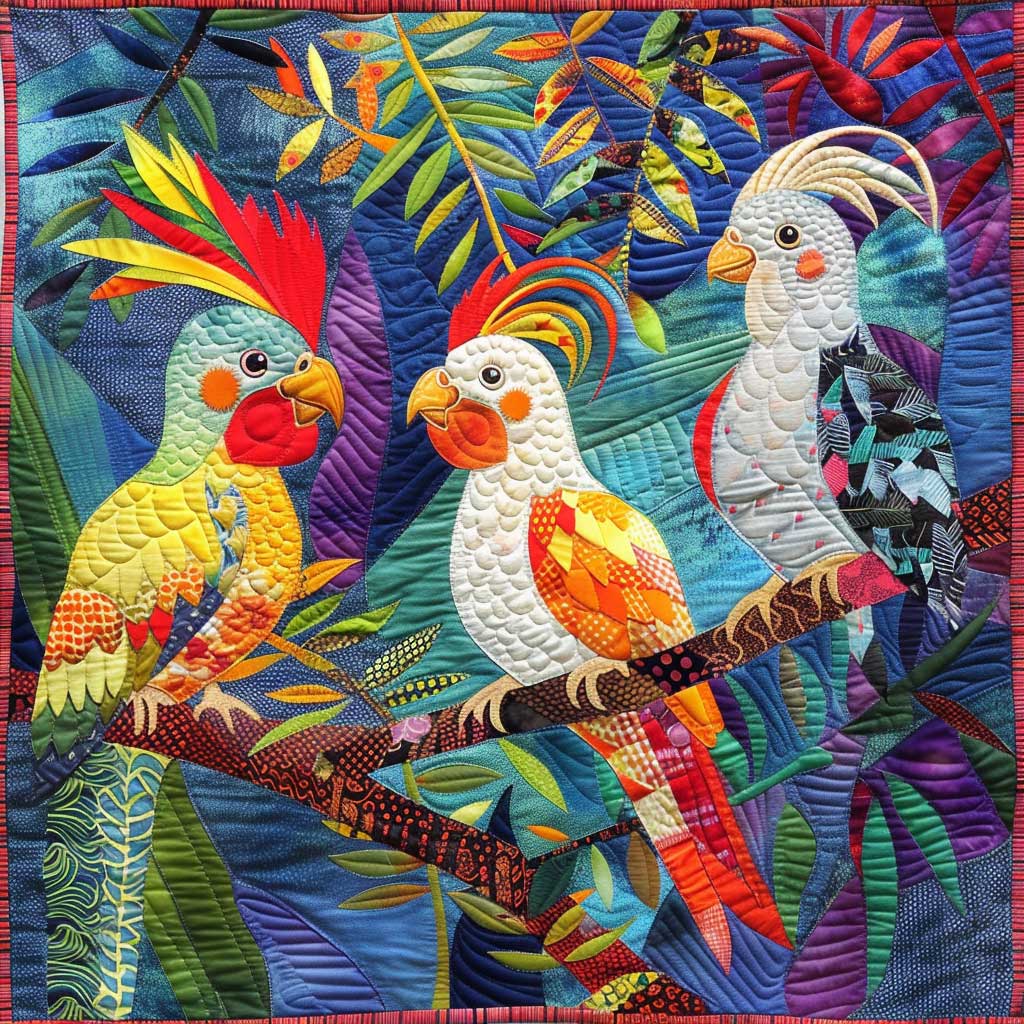 Colorful Cockatiels WJ1609003CL Quilt