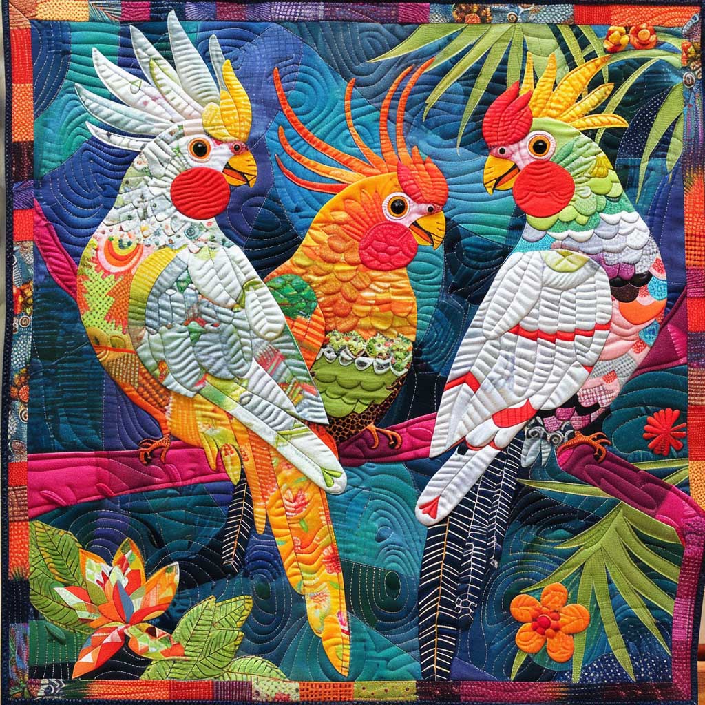 Colorful Cockatiels WJ1609004CL Quilt