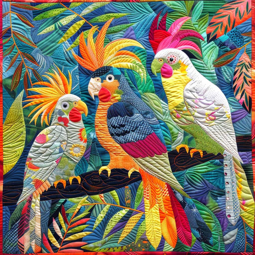 Colorful Cockatiels WJ2308012CL Quilt