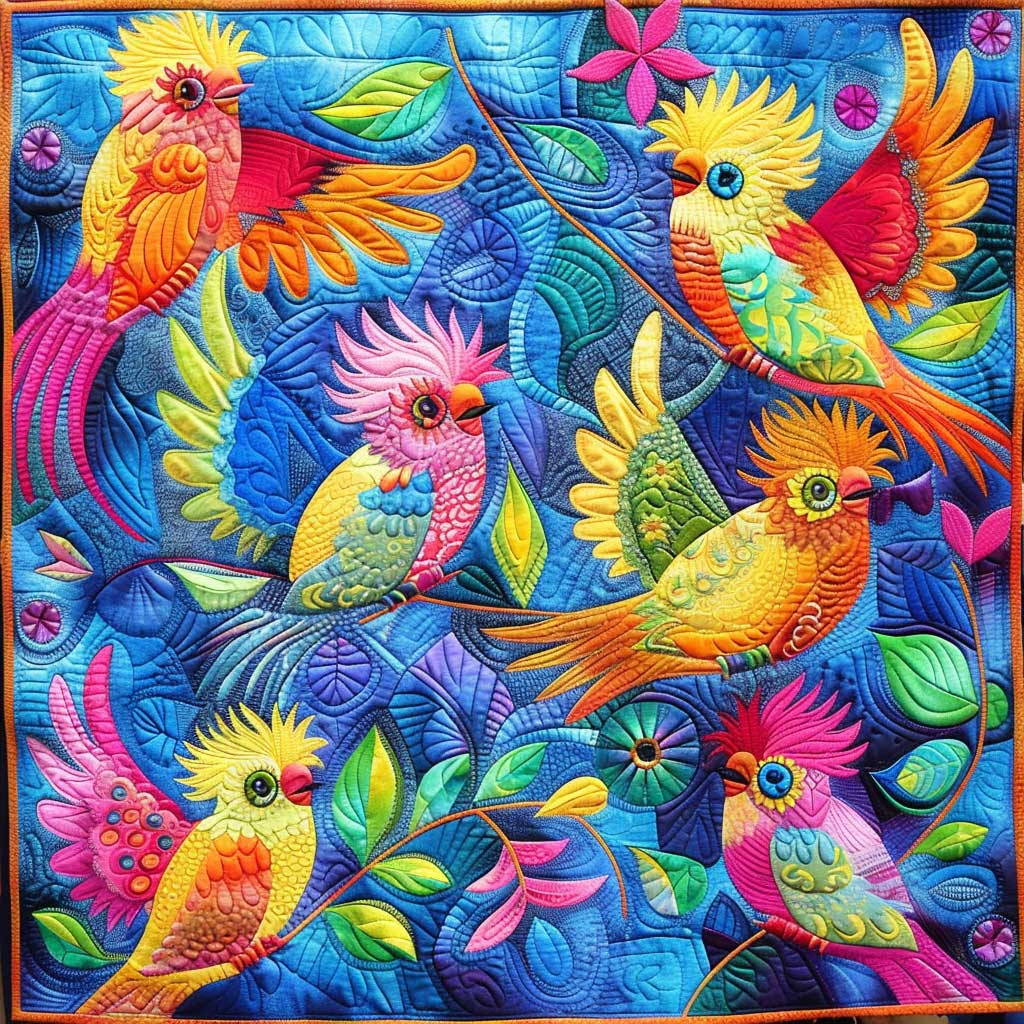 Colorful Cockatiels WJ2308013CL Quilt