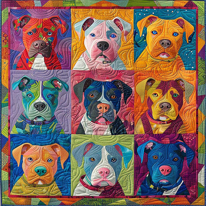 Colorful Dogs Face WM1308008CL Quilt