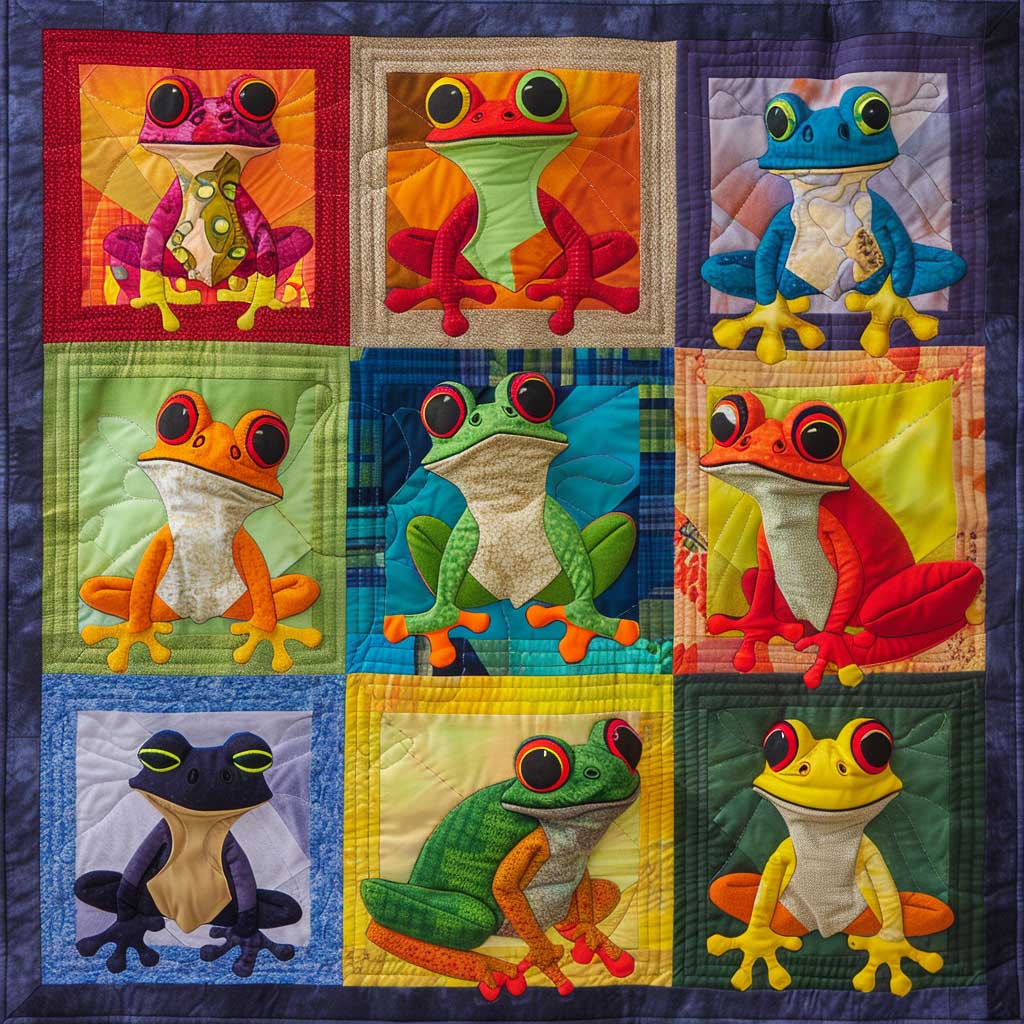 Colorful Frogs WJ2208005CL Quilt