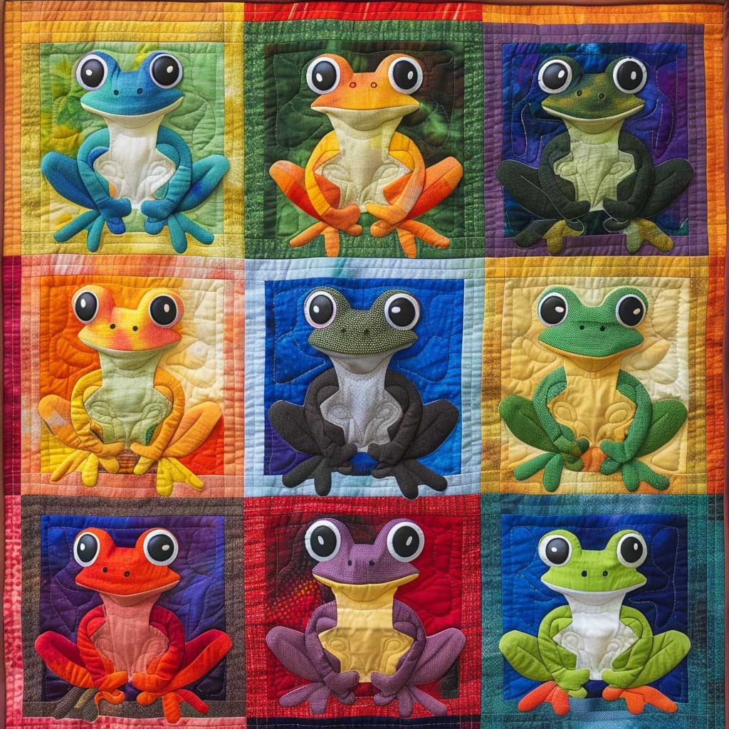 Colorful Frogs WJ2208006CL Quilt