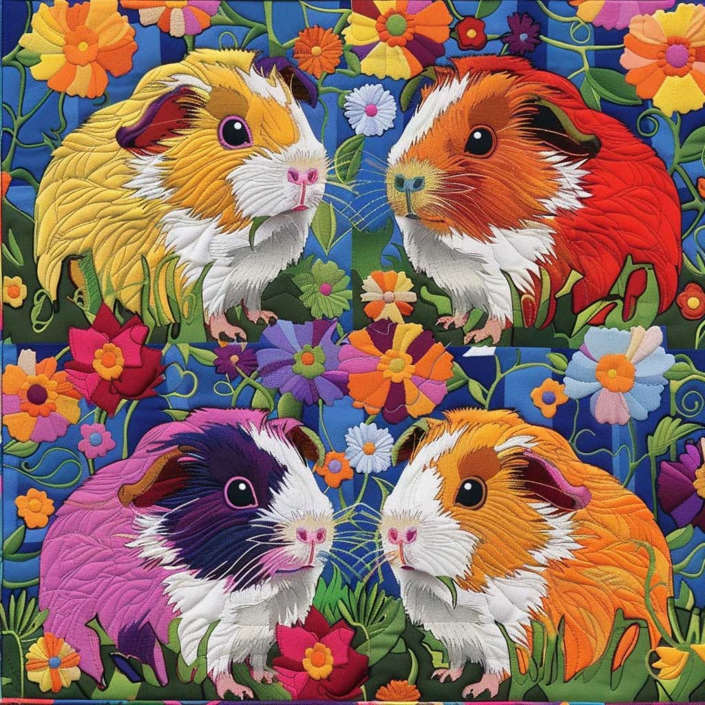 Colorful Guinea Pigs WJ0509009CL Quilt