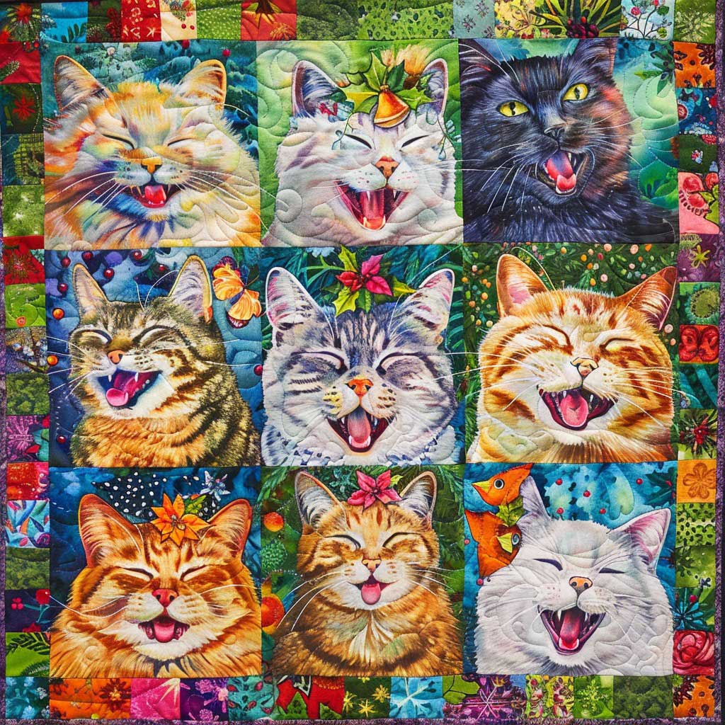 Colorful Happy Cat WM2908022CL Quilt