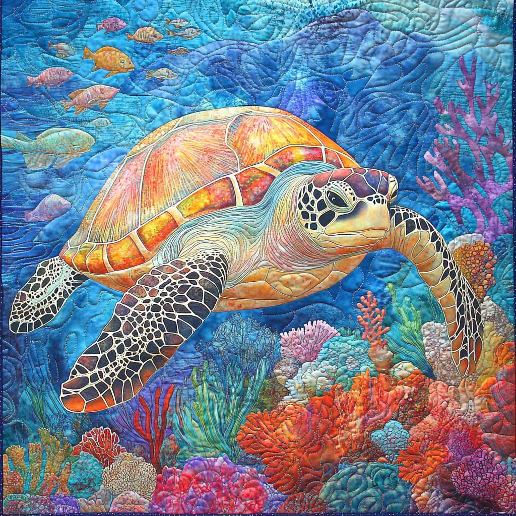 Colorful Sea Turtle WM0608013CL Quilt