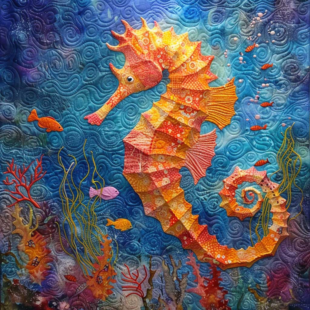 Colorful Seahorse WM2008019CL Quilt