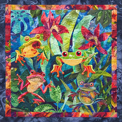 Colorful Tropical Frogs WM0808002CL Quilt