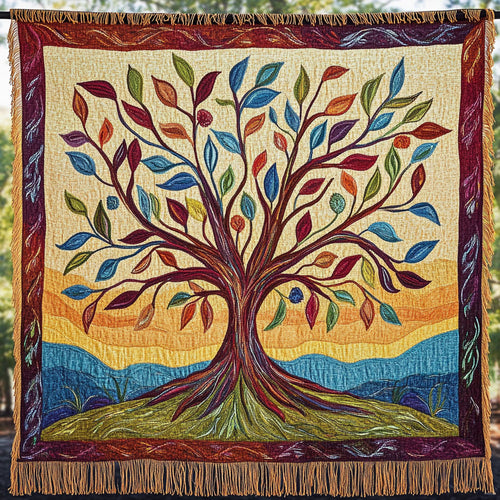Colorful Tree of Life CW1901006CL Woven Throw Blanket