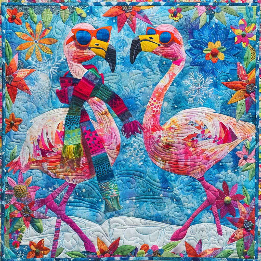 Cool Pink Flamingos WM2408029CL Quilt