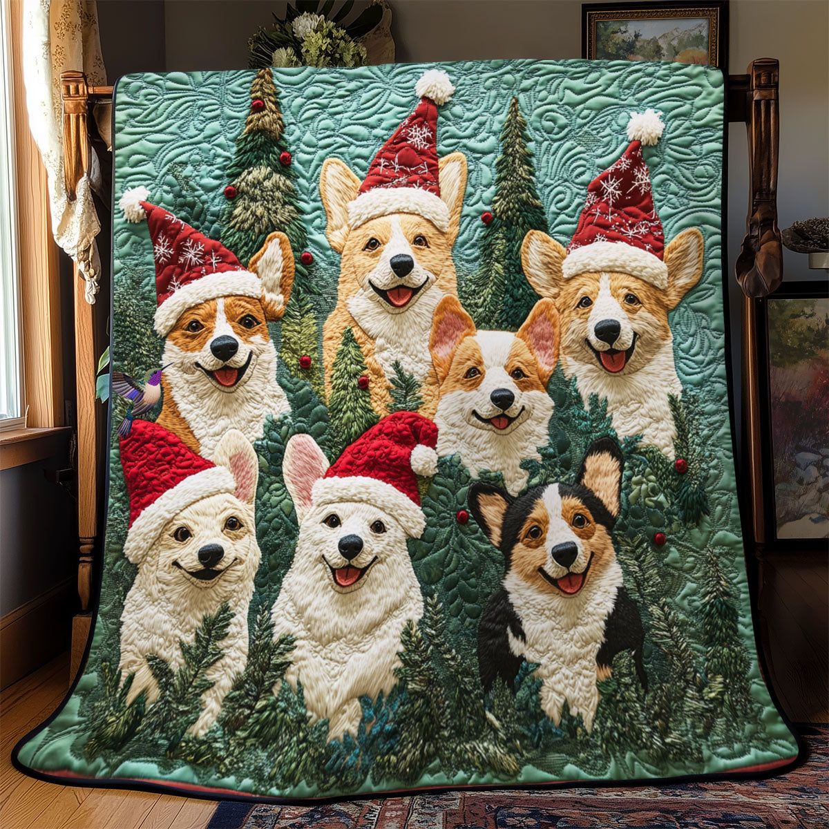 Corgi Christmas YR1212007CL Quilt