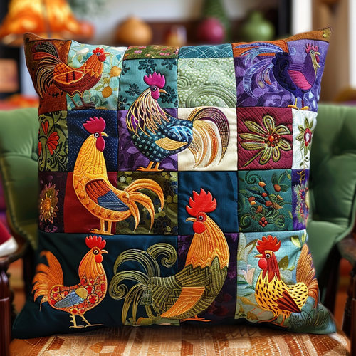 Country Chickens XR3107037CL Quilt Pillow Case