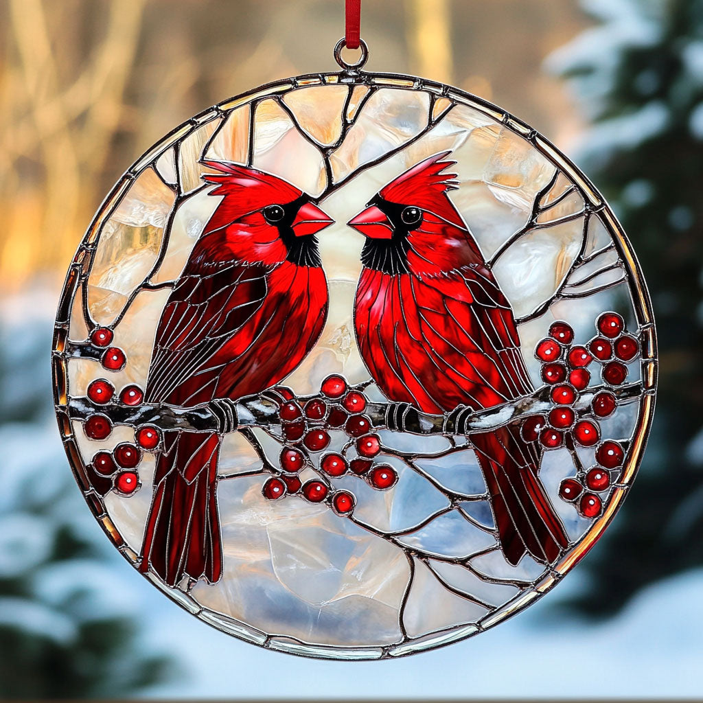 Couple Cardinal WX0602183CL Suncatcher