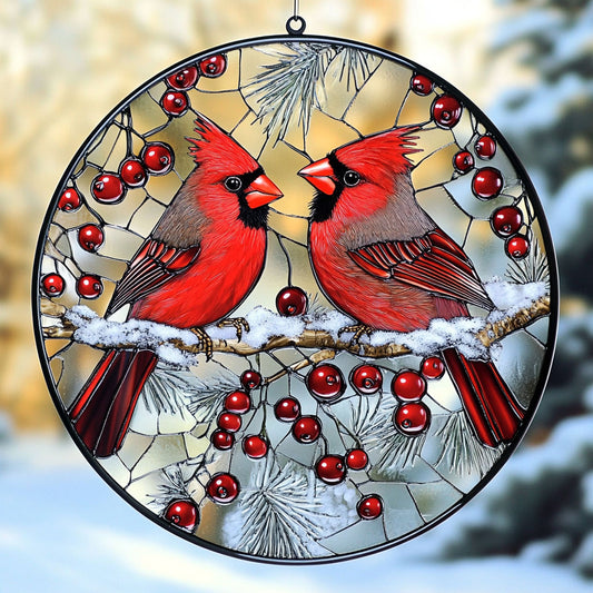 Couple Cardinal WX0602184CL Suncatcher