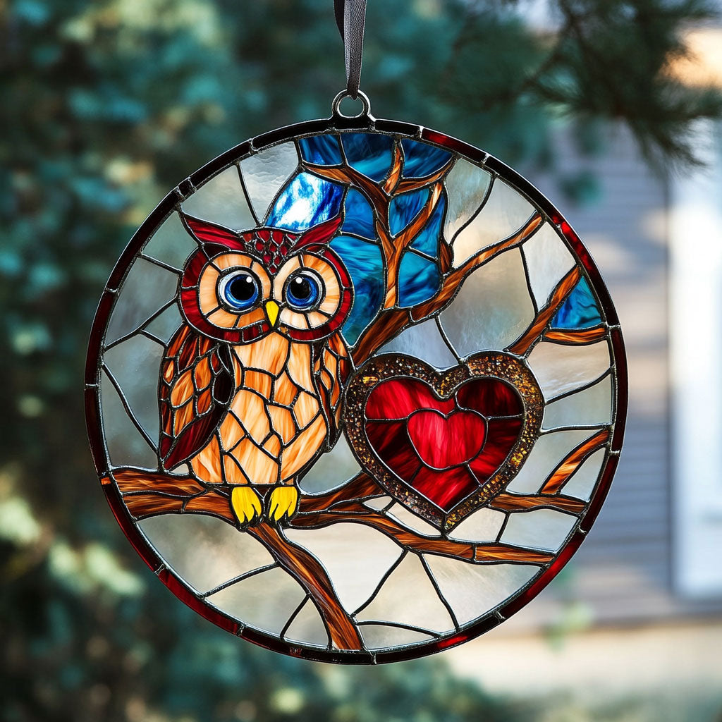 Couple Owl WX1002080CL Suncatcher