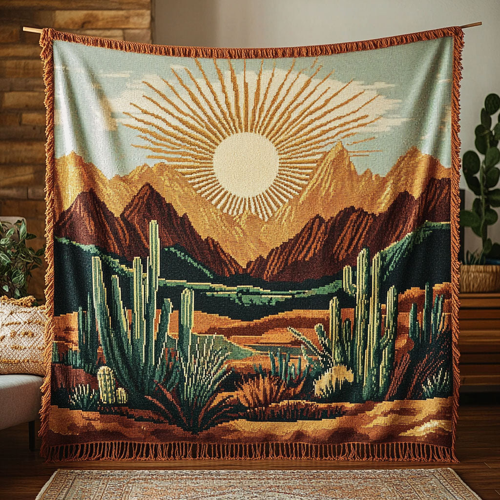Cozy Cactus Desert CW1901007CL Woven Throw Blanket