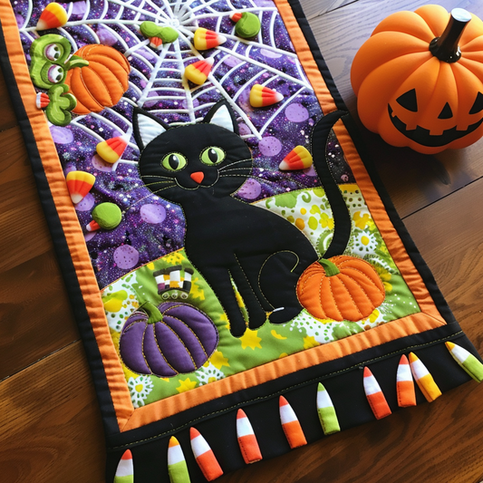 Cute Night Halloween XR3008002CL Quilted Table Runner