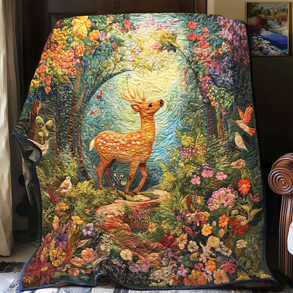 Deer Flower Forest WX1302044CL Quilt