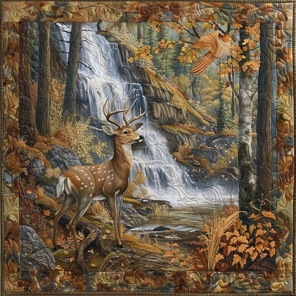 Disoriented Deer Autumn Forest WM2108002CL Quilt