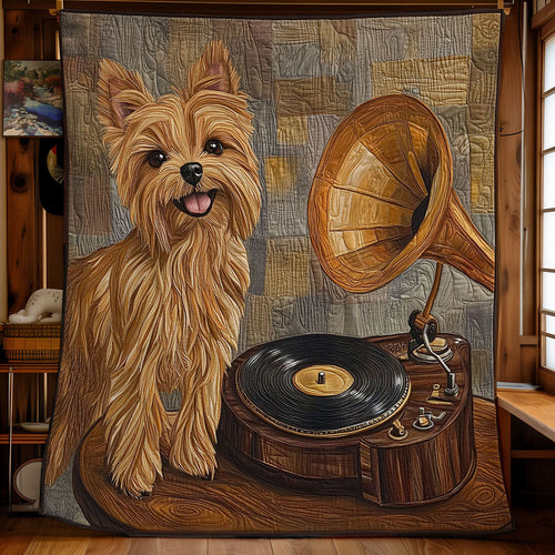 Dog And Record Player WY1001140CL Quilt