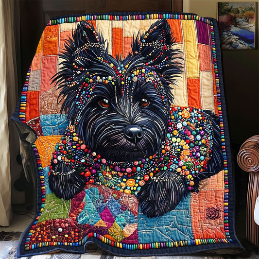 Dog In Colorful Patchwork WY1001141CL Quilt