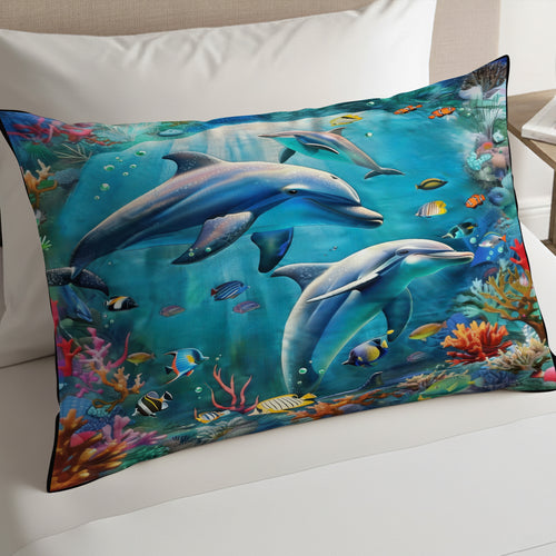 Dolphin Ocean XR1704001CL Quilted Bedding Pillow Case