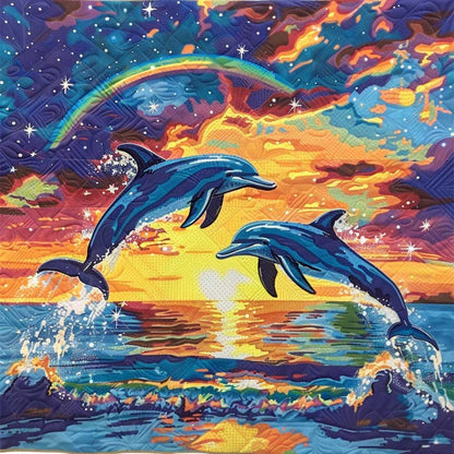 Dolphins Love Rainbow WM2008003CL Quilt