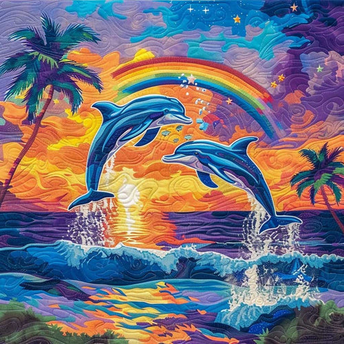 Dolphins Love Sunset WM2008002CL Quilt