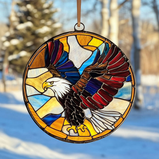 Eagle Flying WX0901098CL Stained Glass Suncatcher