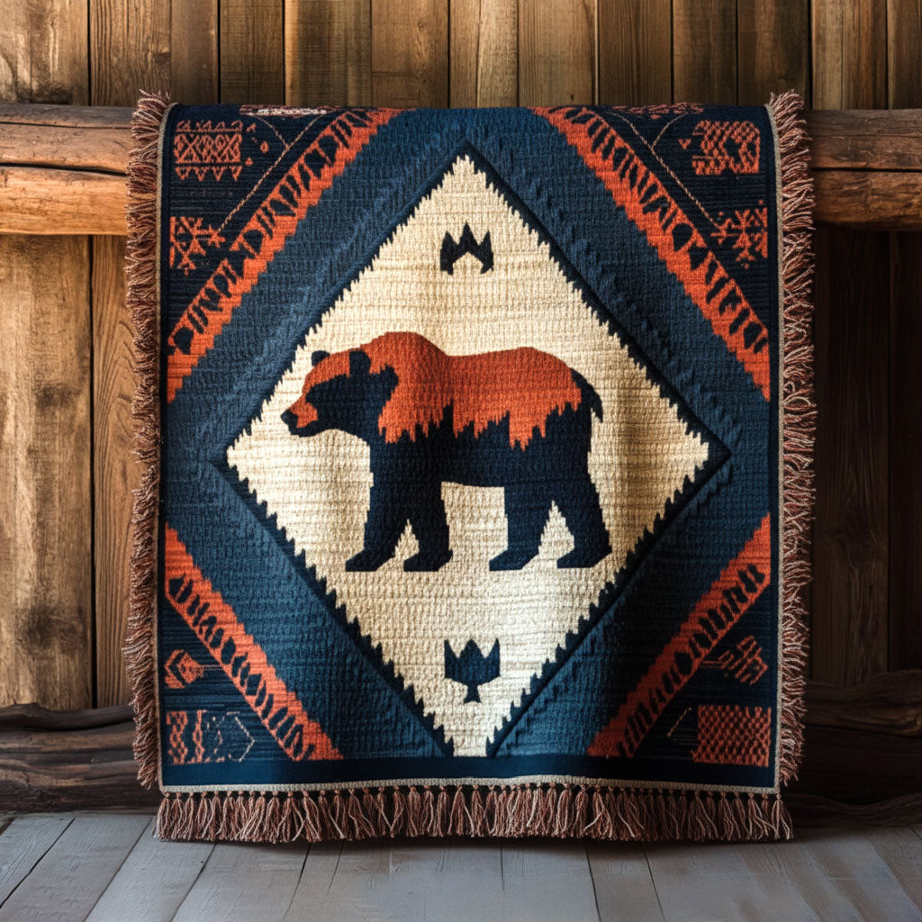 Earth Loom Bear WN2101007CL Woven Throw Blanket
