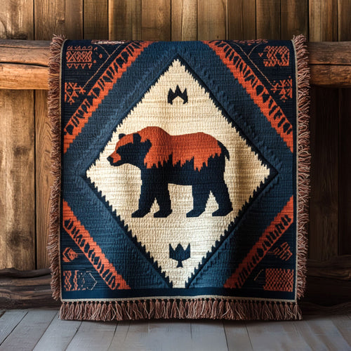 Earth Loom Bear WN2101007CL Woven Throw Blanket
