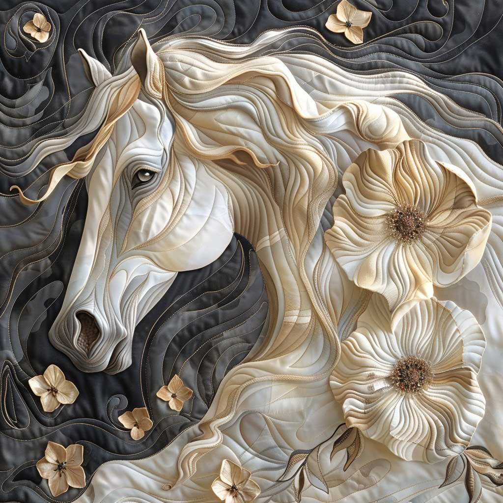 Elegants Beige Horse WM2308023CL Quilt