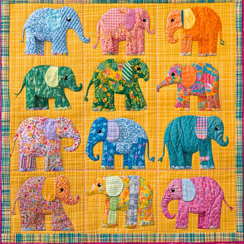 Elephants WM0508130CL Quilt Pillow Case