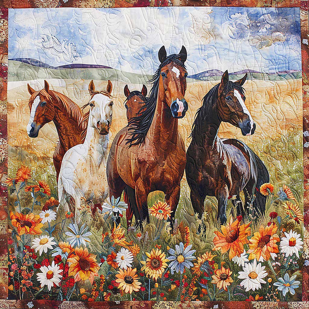 Fall Running Horse WM1308021CL Quilt