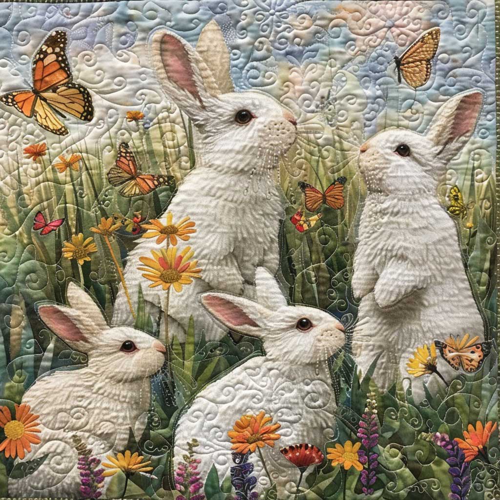 Family Rabbits WM3007001CL Quilt