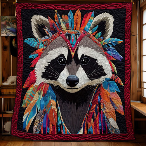 Feather Headdress Raccoon WY1001153CL Quilt