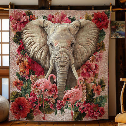 Flamingo And Elephant WY1001158CL Quilt