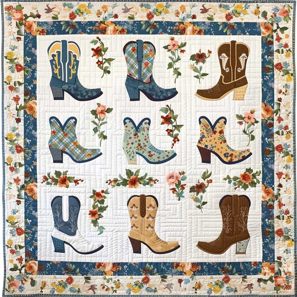 Floral Cowboy Boots XR1406006CL Quilt