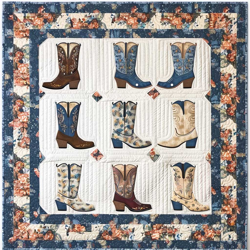 Floral Cowboy Boots XR1406007CL Quilt