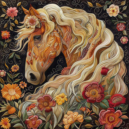 Floral Mane's Horse WM0909017CL Quilt