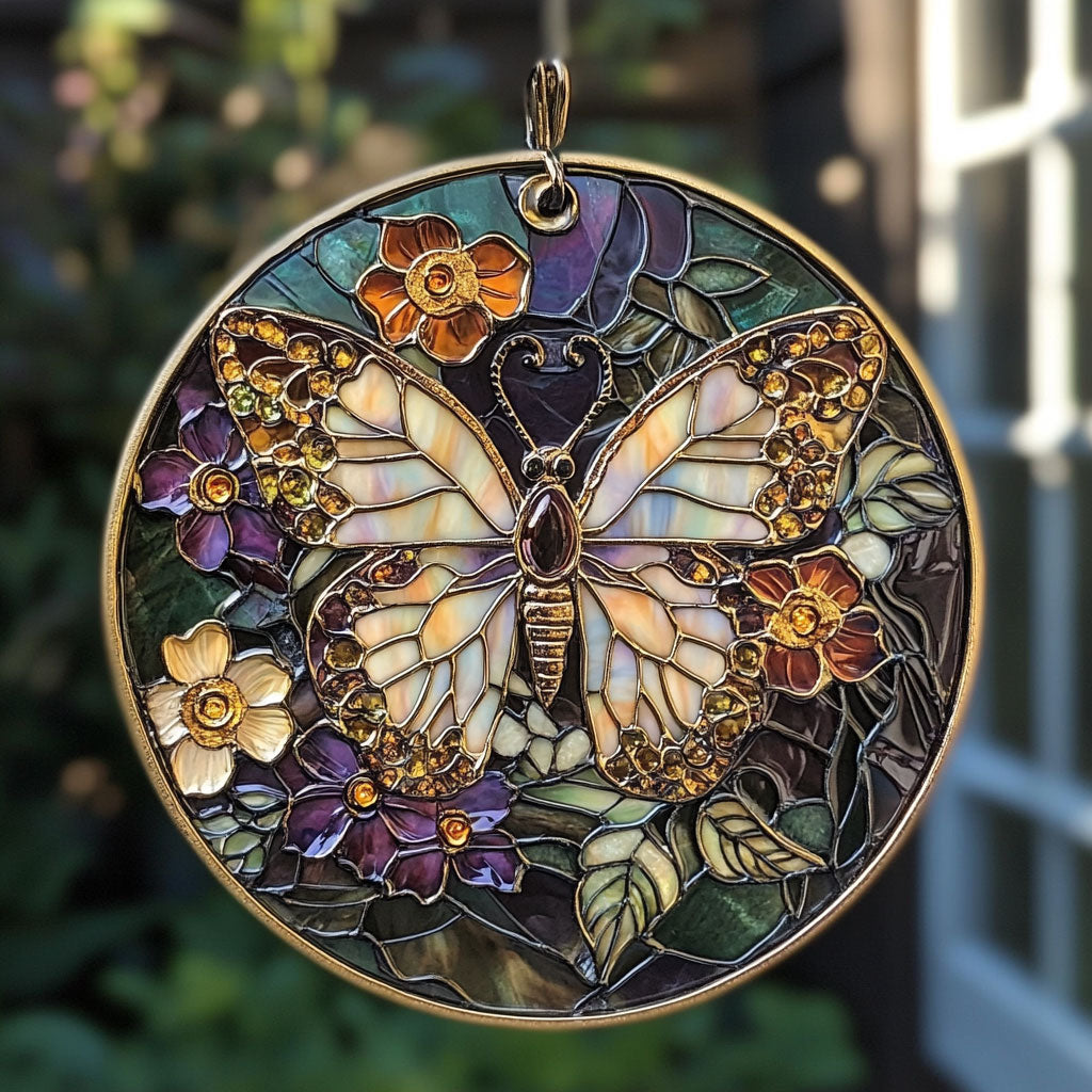 Floral Butterfly WX1002094CL Suncatcher