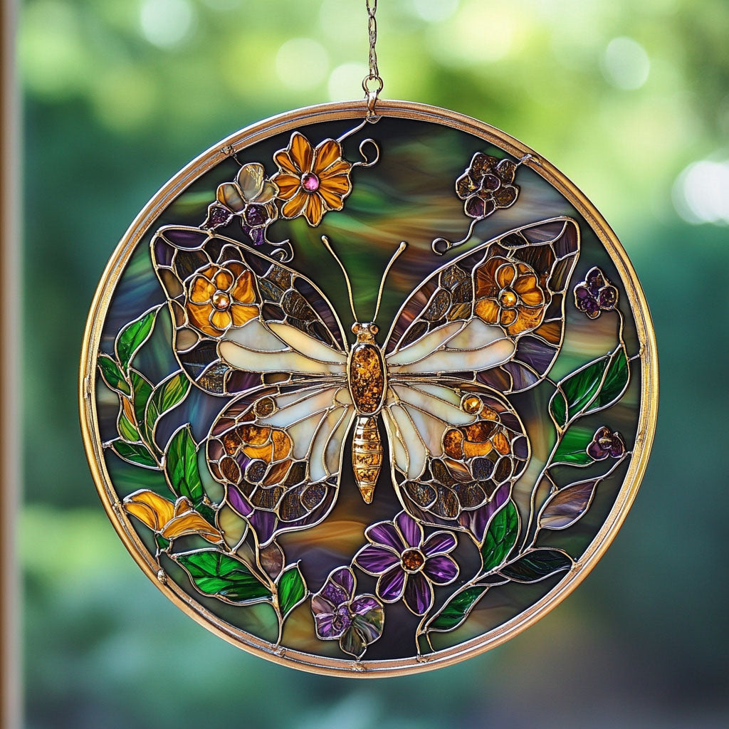 Floral Butterfly WX1002095CL Suncatcher