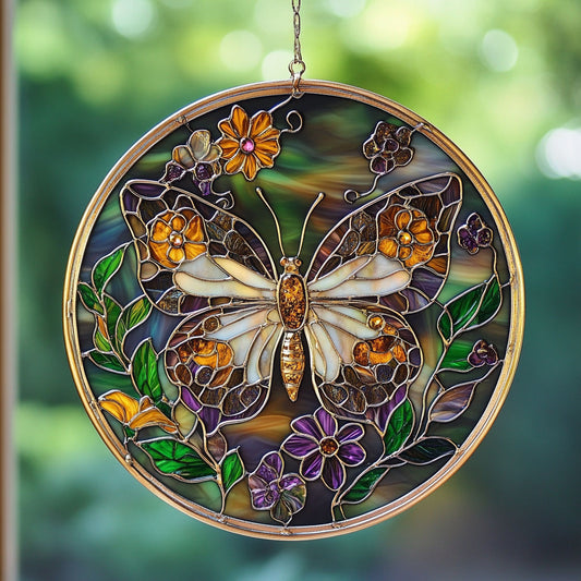Floral Butterfly WX1002095CL Suncatcher