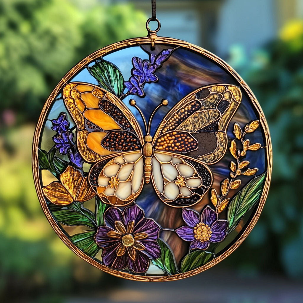 Floral Butterfly WX1002096CL Suncatcher