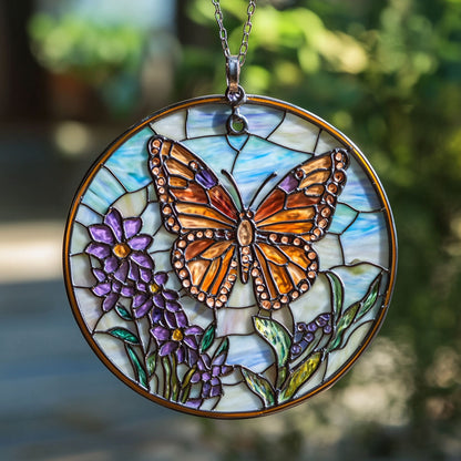 Floral Butterfly WX1002097CL Suncatcher